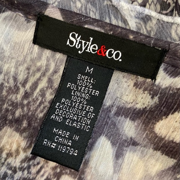 STYLE & CO MACY'S NWOT tunic top lattice neckline batkik asymmetrical crochet - Picture 3 of 5